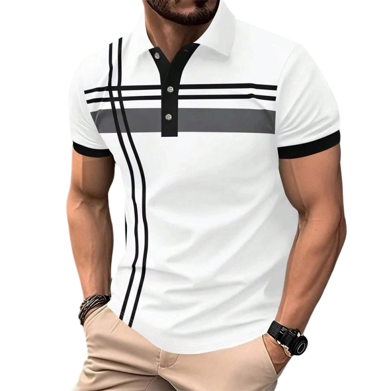 üéÅNew Arrivalüí•Men's Striped Short Sleeve Collared Topüåø