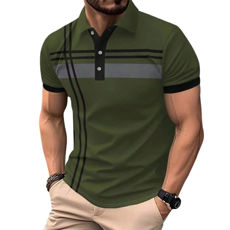 üéÅNew Arrivalüí•Men's Striped Short Sleeve Collared Topüåø