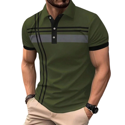 üéÅNew Arrivalüí•Men's Striped Short Sleeve Collared Topüåø