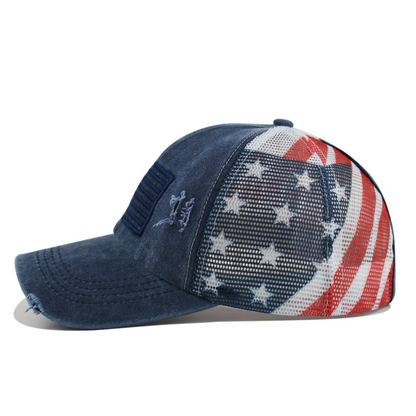 ‚è∞Distressed American Flag Mesh Baseball Cap