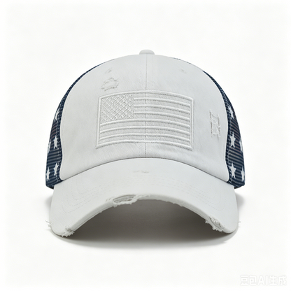 ‚è∞Distressed American Flag Mesh Baseball Cap