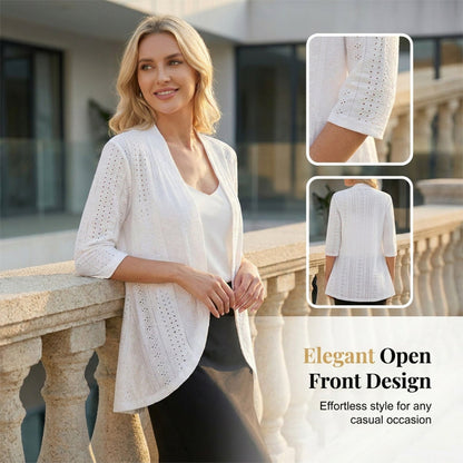 Women's Summer Lightweight Eyelet Cardigan ‚Äì Breathable, Open, Stylish Cover-Up üåä