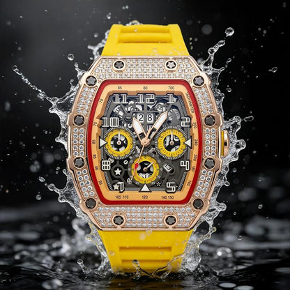 üì¢üì¢40% OFF !! ‚è∞ Luxury Men's Tonneau-Shaped Watch with Rhinestone Embellishment