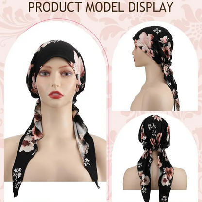 ‚ú® Women's Floral Print Pre-Tied Head Scarf Turban ‚Äì Soft, Elastic, Versatile üå∏