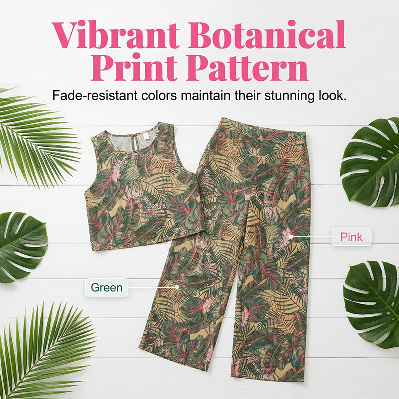 üì¢üì¢30% OFF !! ‚è∞ Women's Printed Sleeveless Top & Wide-Leg Pants Set ‚Äì Flowy & breathable ‚Äì Perfect for summer, beach or resort wear ‚Äì effortless chic üå∏