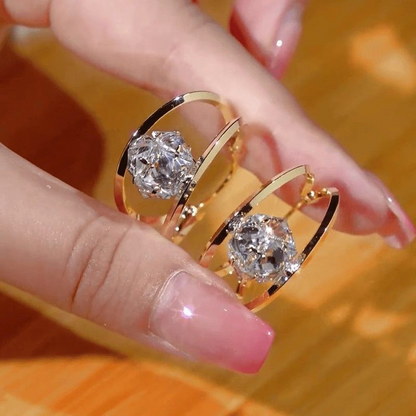 üíñüëçDouble Hoop Sparkling Zirconia Ball Earrings