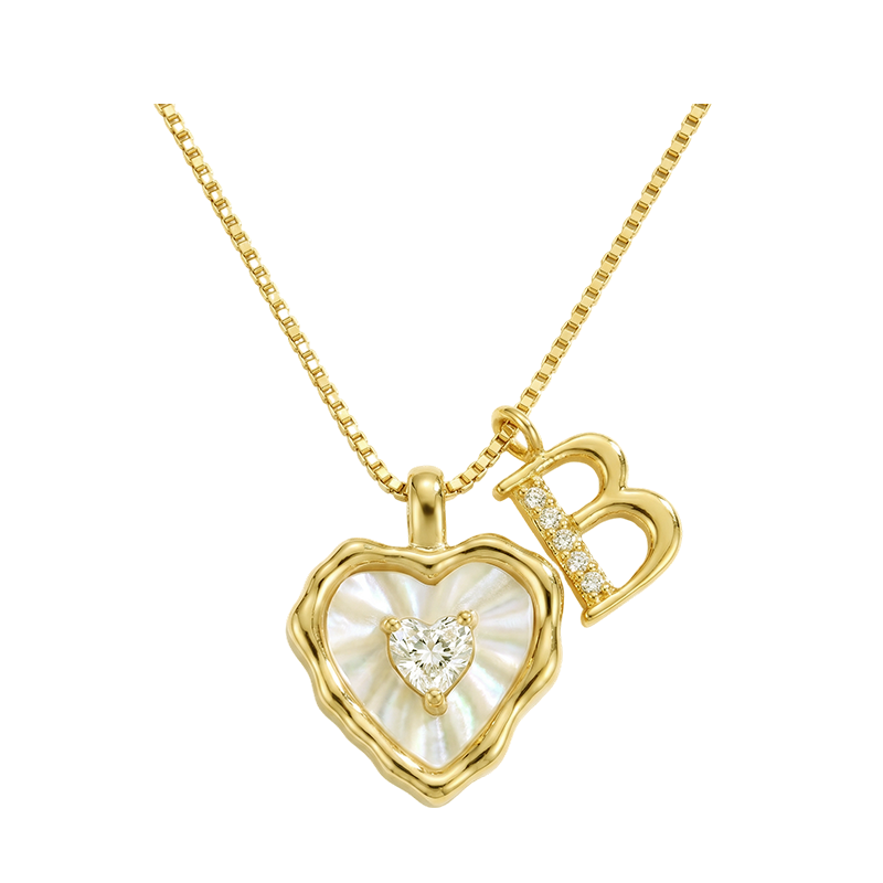 üíéüí• Heart Shaped Letters Micro Pave Chain Necklace ‚Äì Initial Pendant, Titanium Steel, Adjustable ‚ú®