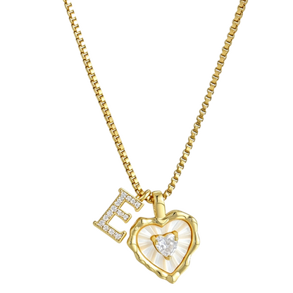 üíéüí• Heart Shaped Letters Micro Pave Chain Necklace ‚Äì Initial Pendant, Titanium Steel, Adjustable ‚ú®