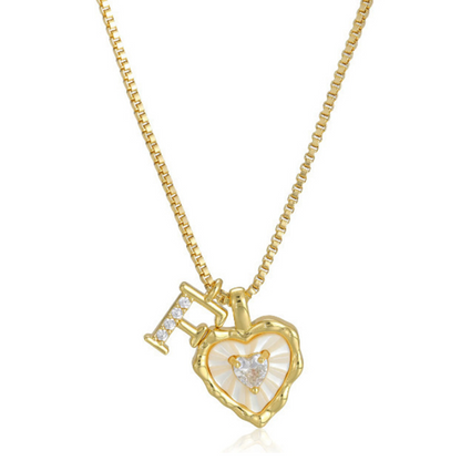 üíéüí• Heart Shaped Letters Micro Pave Chain Necklace ‚Äì Initial Pendant, Titanium Steel, Adjustable ‚ú®