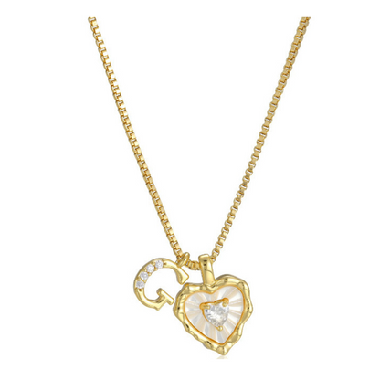 üíéüí• Heart Shaped Letters Micro Pave Chain Necklace ‚Äì Initial Pendant, Titanium Steel, Adjustable ‚ú®