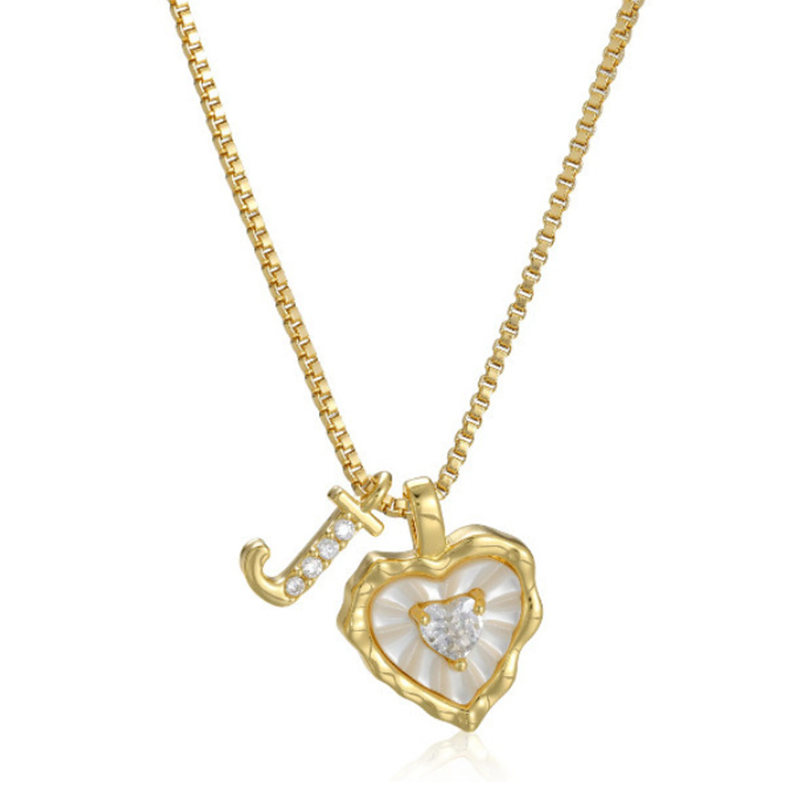 üíéüí• Heart Shaped Letters Micro Pave Chain Necklace ‚Äì Initial Pendant, Titanium Steel, Adjustable ‚ú®