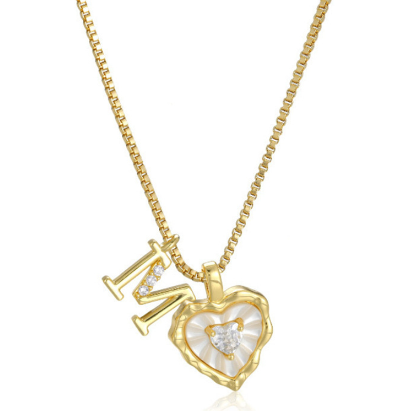 üíéüí• Heart Shaped Letters Micro Pave Chain Necklace ‚Äì Initial Pendant, Titanium Steel, Adjustable ‚ú®