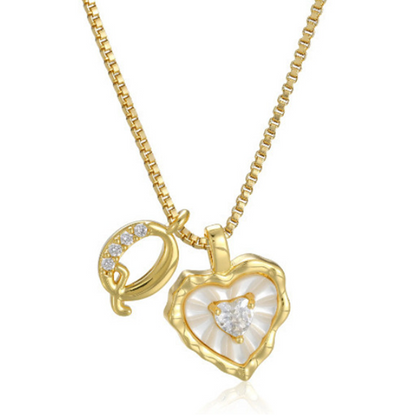 üíéüí• Heart Shaped Letters Micro Pave Chain Necklace ‚Äì Initial Pendant, Titanium Steel, Adjustable ‚ú®