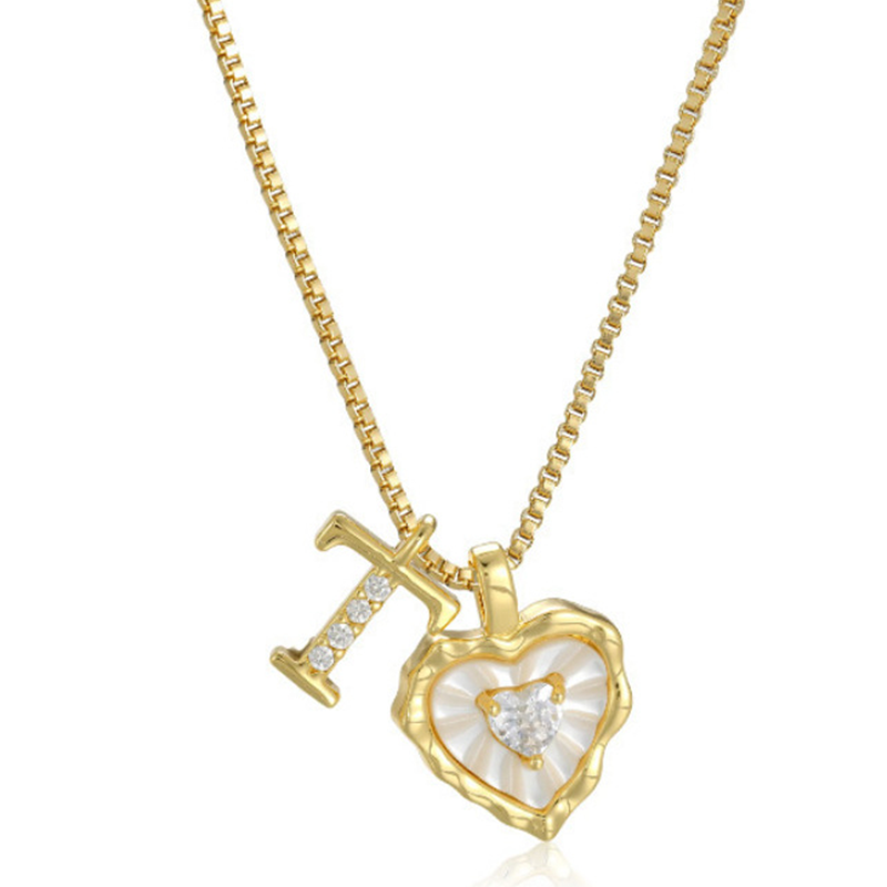 üíéüí• Heart Shaped Letters Micro Pave Chain Necklace ‚Äì Initial Pendant, Titanium Steel, Adjustable ‚ú®