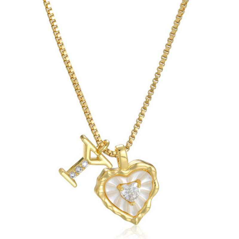 üíéüí• Heart Shaped Letters Micro Pave Chain Necklace ‚Äì Initial Pendant, Titanium Steel, Adjustable ‚ú®