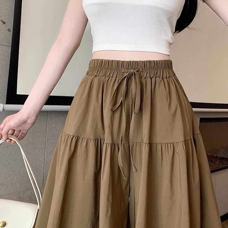 High Waist Ruffle Skirt Pants for Women ‚Äì Wide Leg Culottes, Flowy & Comfyüíï