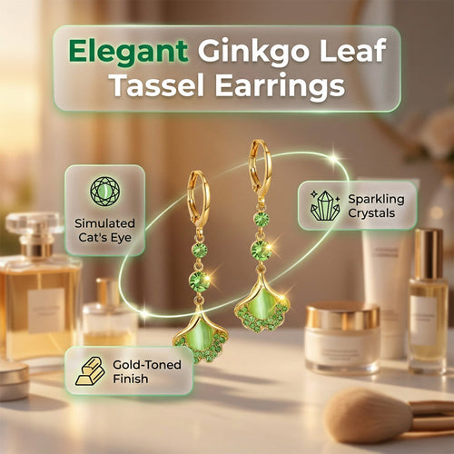 Elegant Ginkgo Leaf Tassel Earrings üíö
