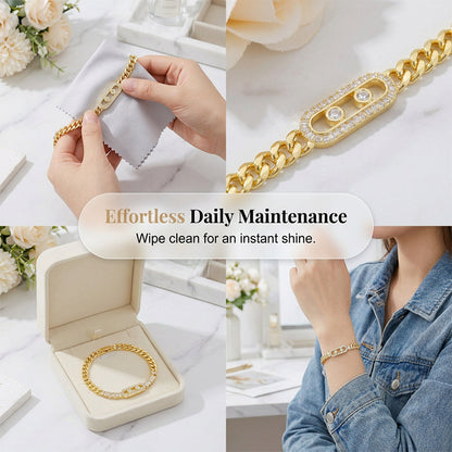 ‚è≥‚ú®Women's Gold-Tone Cubic Zirconia Chain Braceletüíéüìø