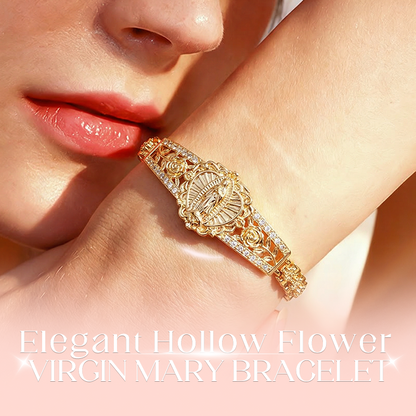 Elegant Hollow Flower Virgin Mary Bracelet ‚ú®