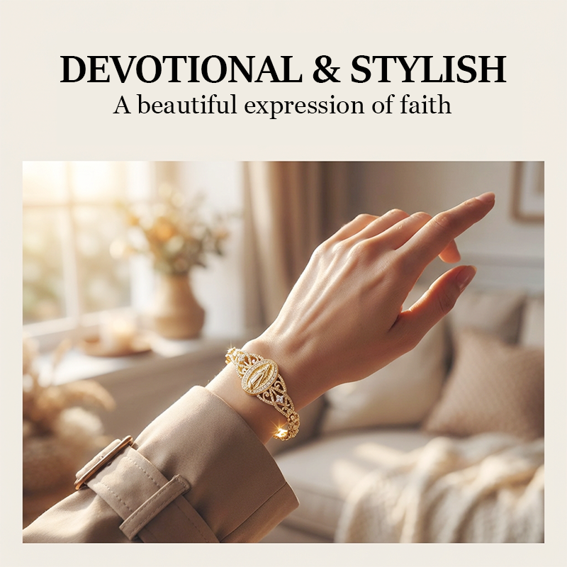 Elegant Hollow Flower Virgin Mary Bracelet ‚ú®