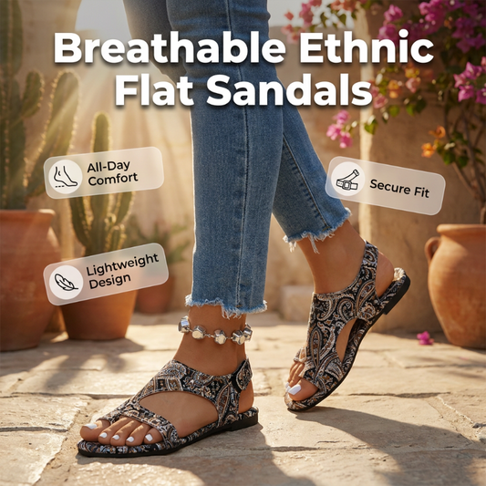üì¢üì¢40% OFF !! ‚è∞Women's Ethnic Flat Slide Sandals