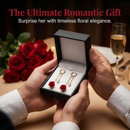 üì¢üì¢40% OFF !! ‚è∞French Vintage Red Rose Dangle Earrings