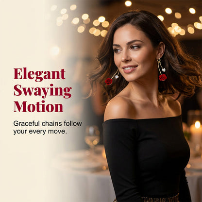üì¢üì¢40% OFF !! ‚è∞French Vintage Red Rose Dangle Earrings