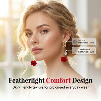 üì¢üì¢40% OFF !! ‚è∞French Vintage Red Rose Dangle Earrings
