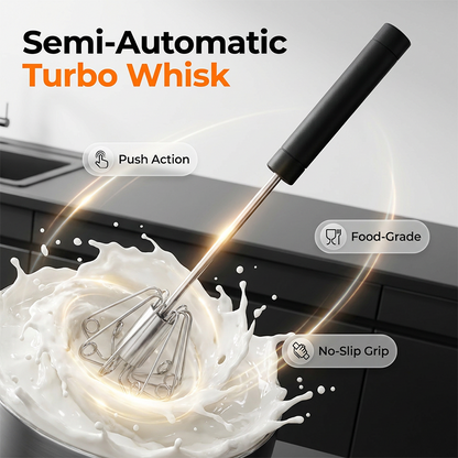 üéÅüî•Stainless Steel Semi-Automatic Hand Egg Beater