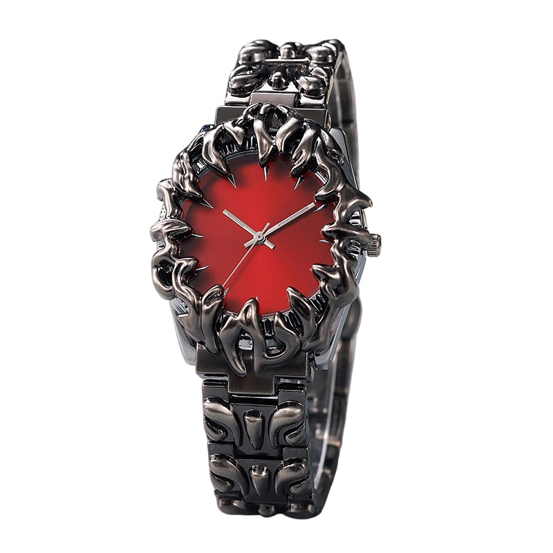 ‚åö Creative Claw-Shaped Quartz Watch ‚Äì Red Dial, Sculptural Bracelet, Statement Style üî•