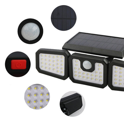 üì¢üì¢40% OFF !! ‚è∞Solar 3-Heads Wall Light With Sensor Lighting Function