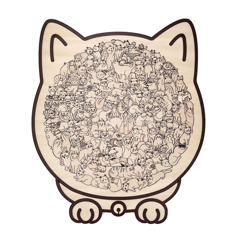 Adorable Cat-Shaped Wooden Jigsaw Puzzle üß©üê±