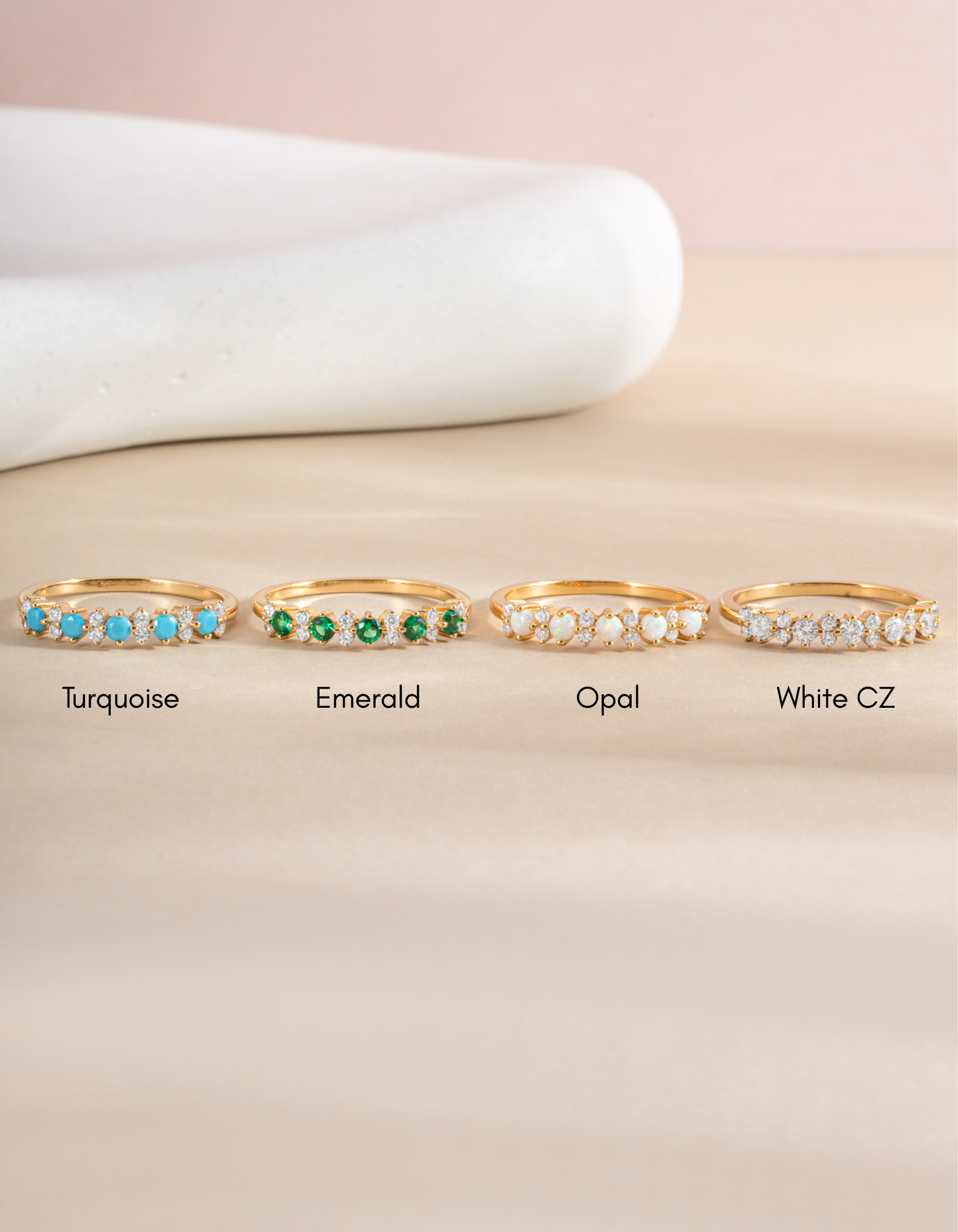 Emerald Stephanie Stacking Ring