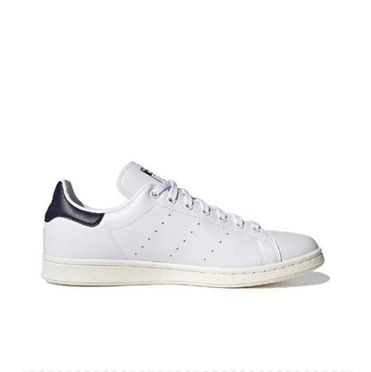 Adidas Stan Smith sneakers, white leather with navy collar and perforated toe