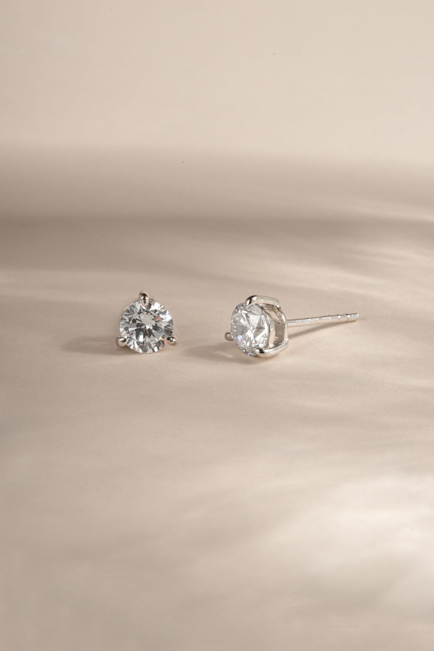 5mm Round Solitaire Stud Earrings (Multiple Sizes Available)