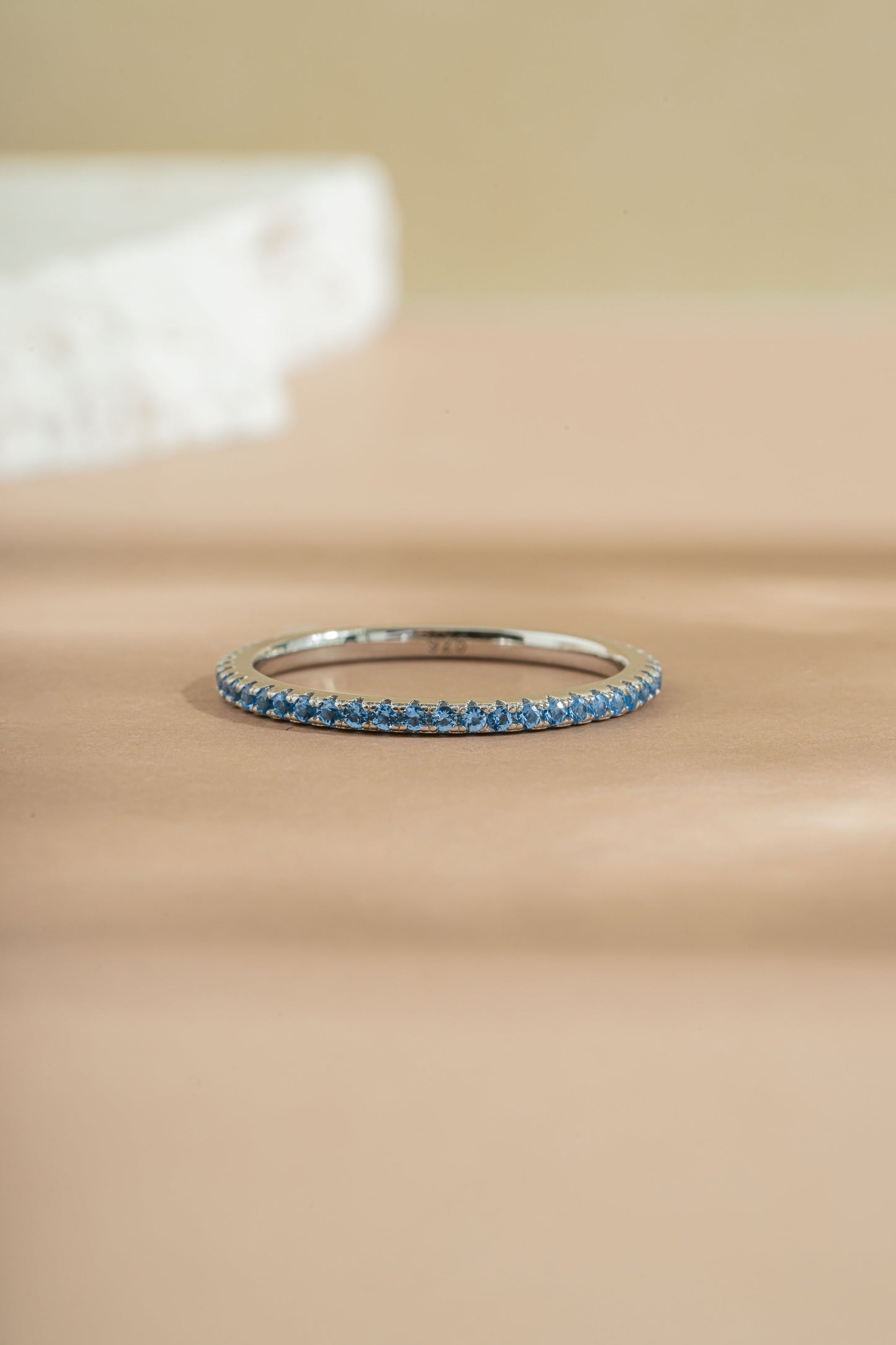 Blue Topaz Birthstone Eternity Ring