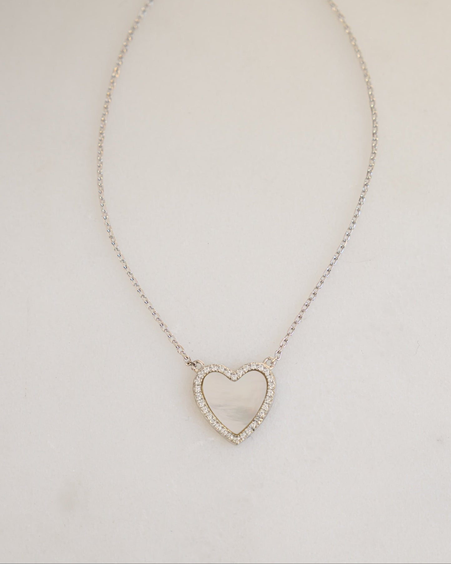 Mother of Pearl Heart Necklace