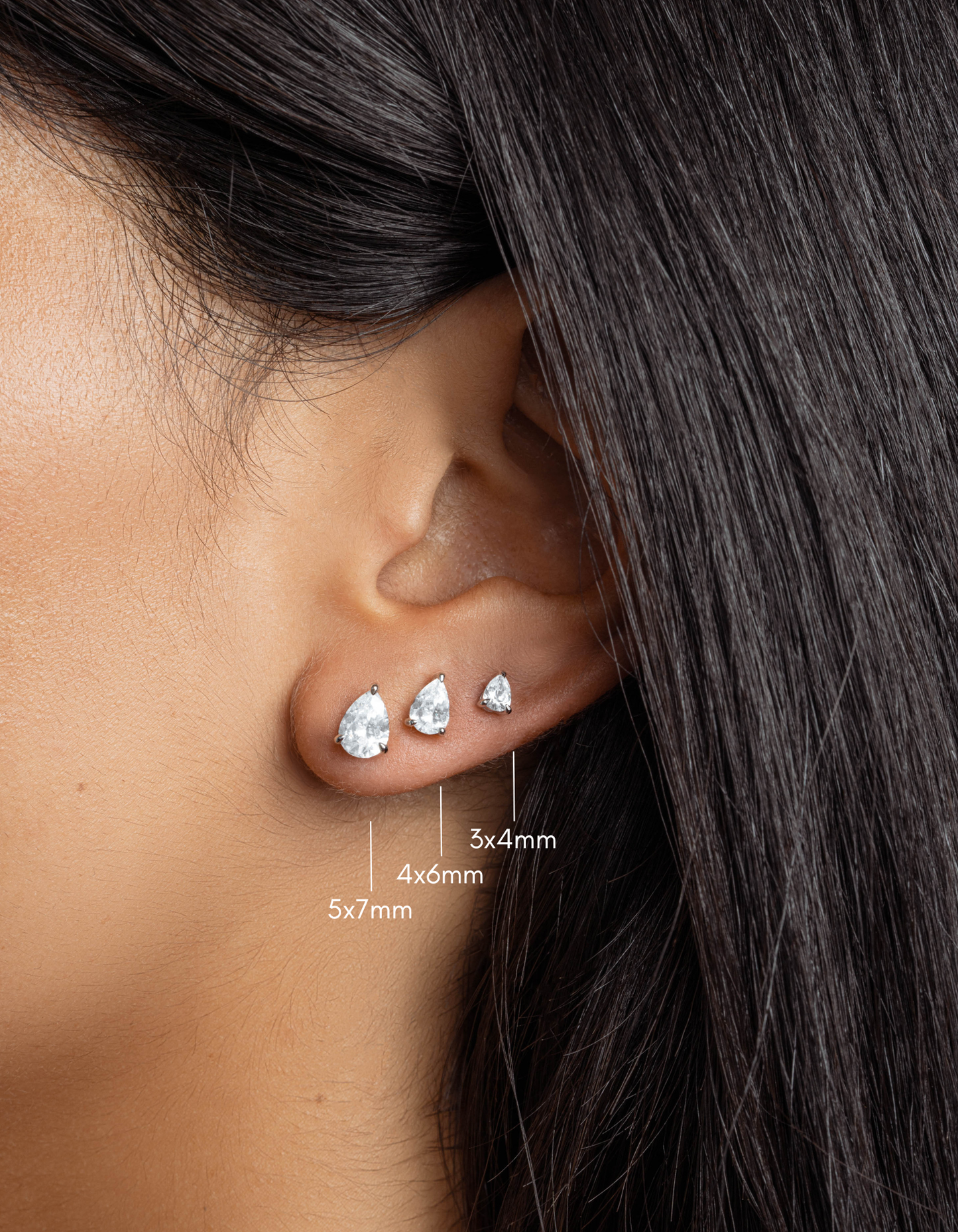 3x4mm Pear Studs