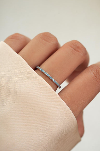 Aquamarine Birthstone Eternity Ring