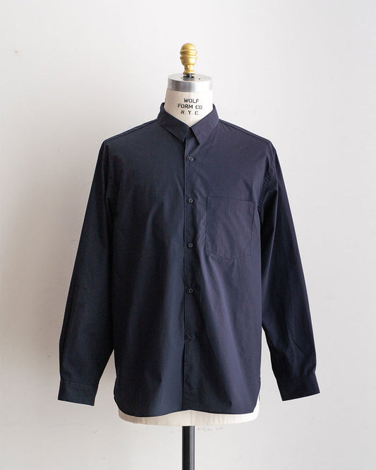 【STILL BY HAND】Regular Collar Shirts "Navy Stripe"