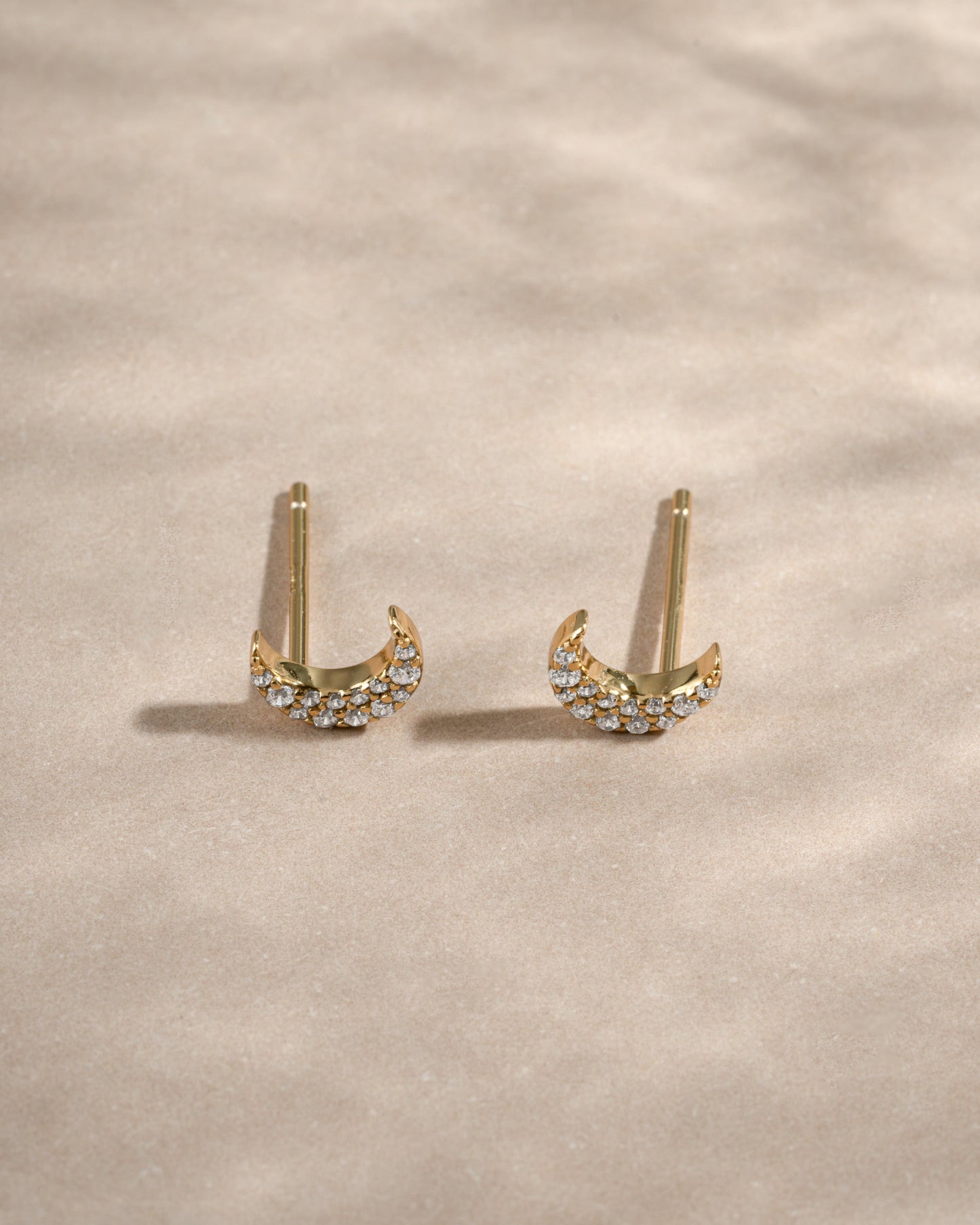 Studded Moon Stud Earrings