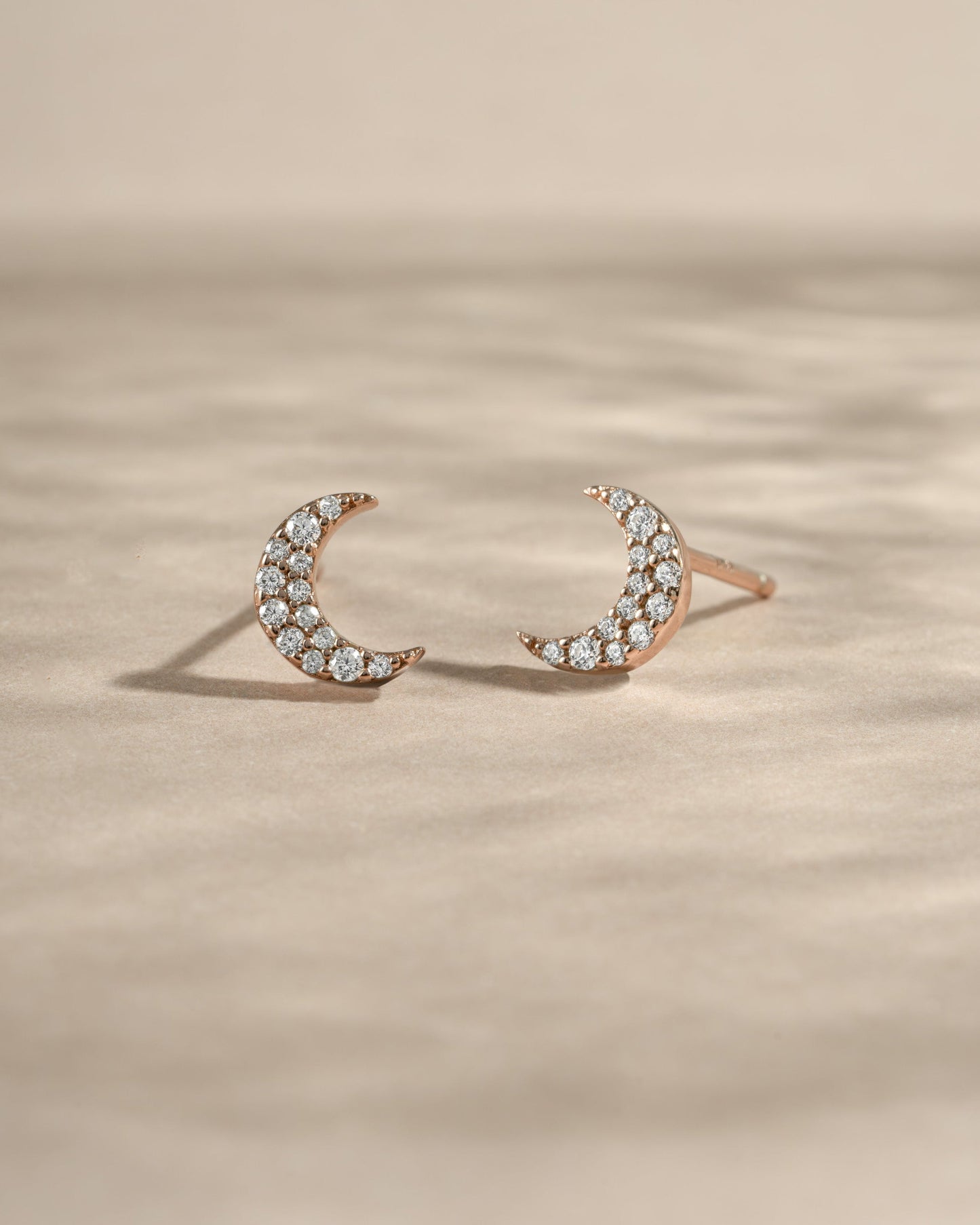 Studded Moon Stud Earrings