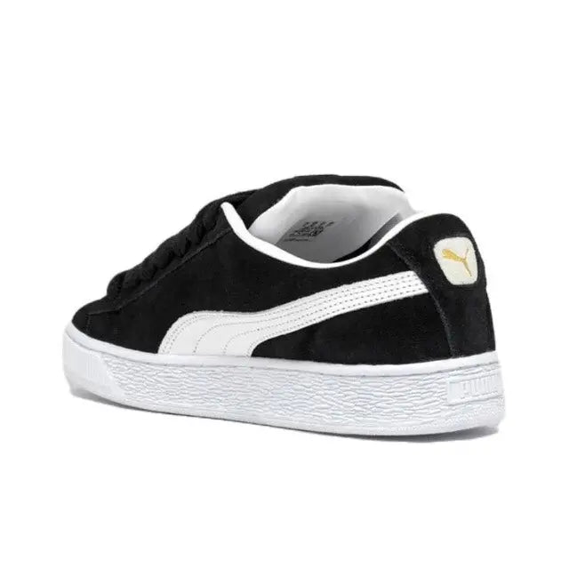 Puma Suede XL sneakers, black suede with white midsole and heel logo patch