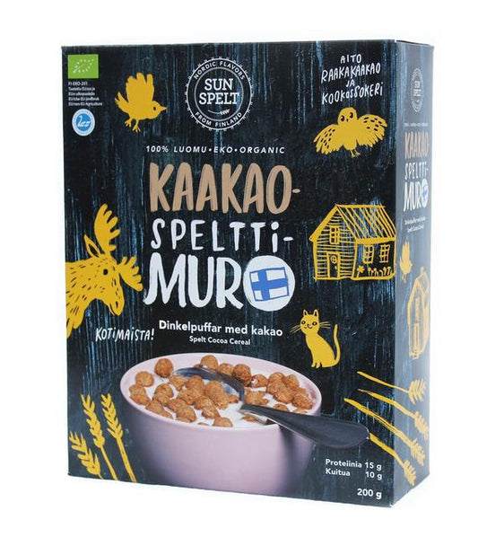 Sunspelt Organic Spelt Cocoa Cereal 200 g - Soposopo