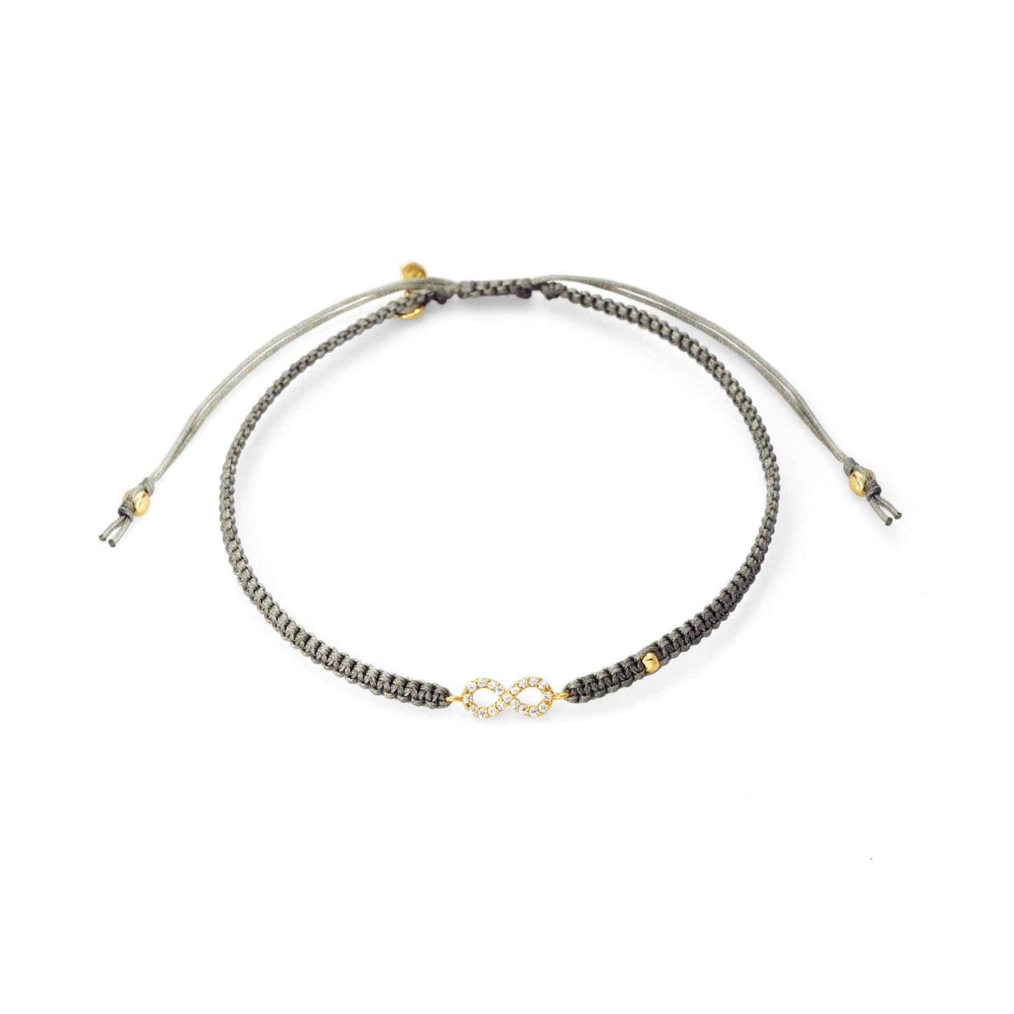 Braided Silk Cord Bracelet With Mini Infinity