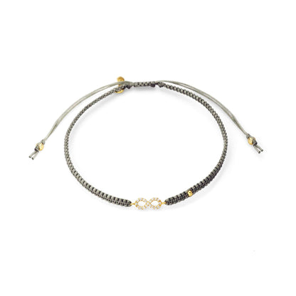 Braided Silk Cord Bracelet With Mini Infinity