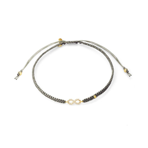 Braided Silk Cord Bracelet With Mini Infinity