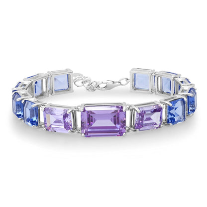 Chunky Emerald Cut Glass Bracelet