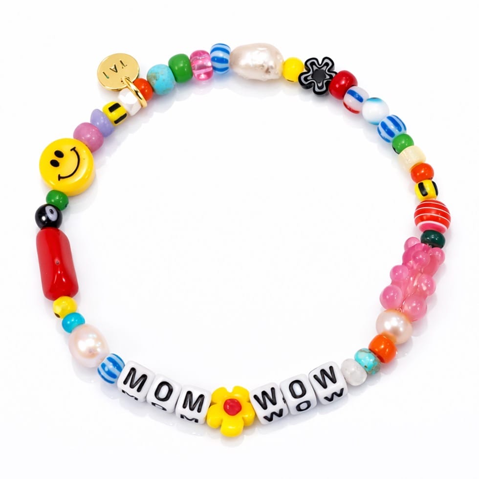 Handmade Beaded Mom Wow Bracelet