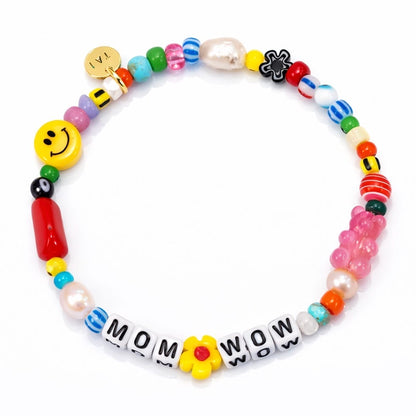Handmade Beaded Mom Wow Bracelet